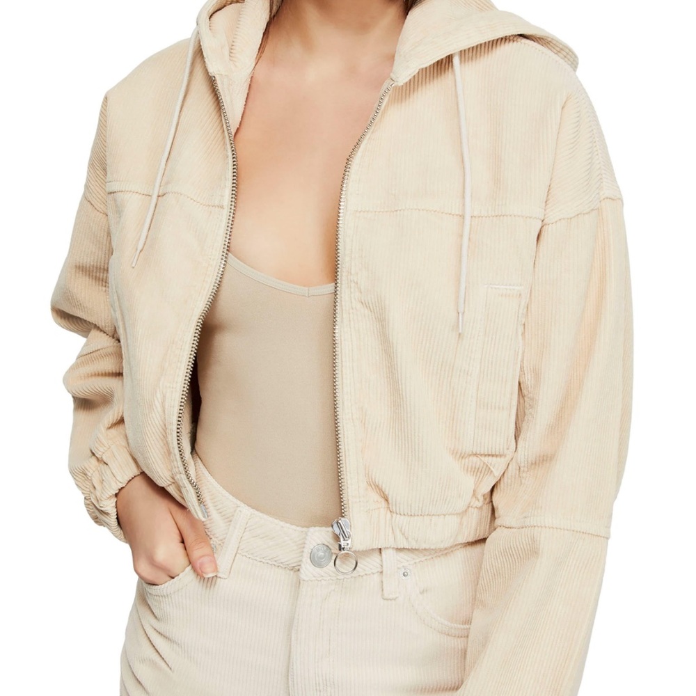 Bdg urban outfitters corduroy cropped jacket cream
